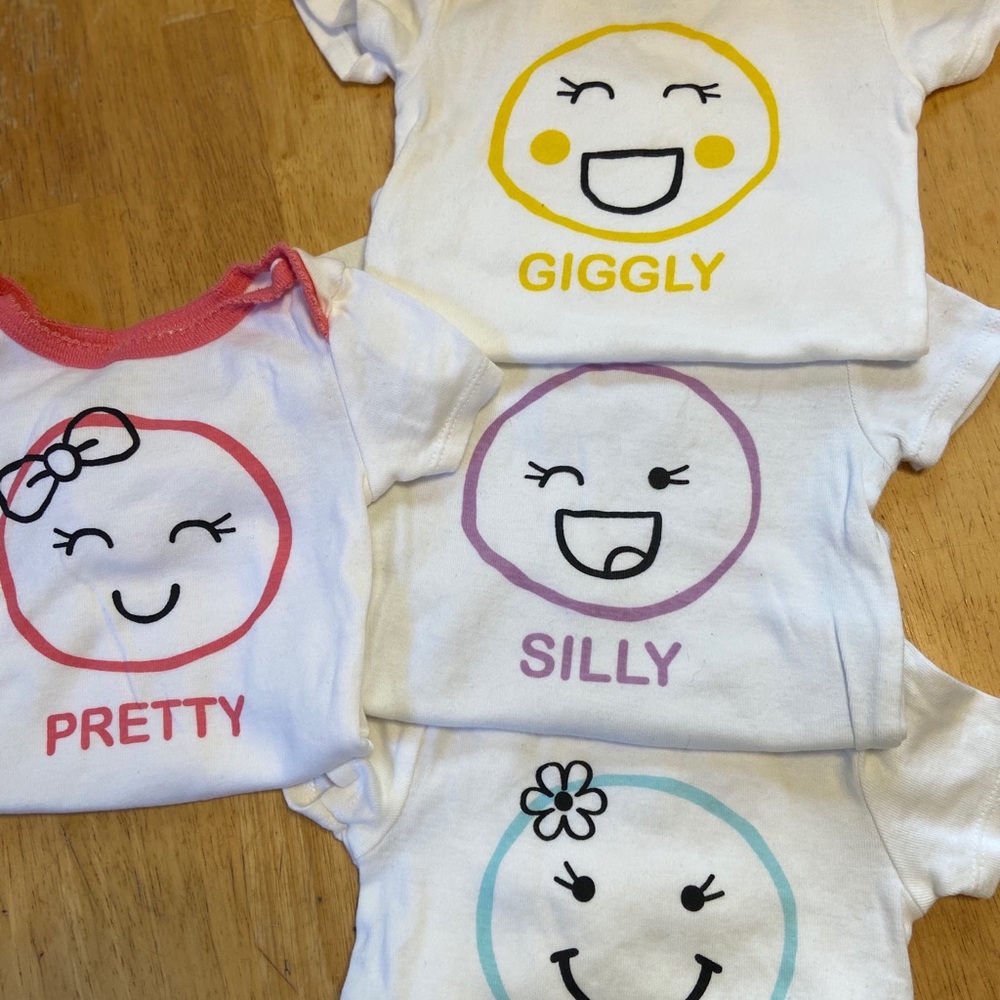 Lot of 4 cute mood onesies